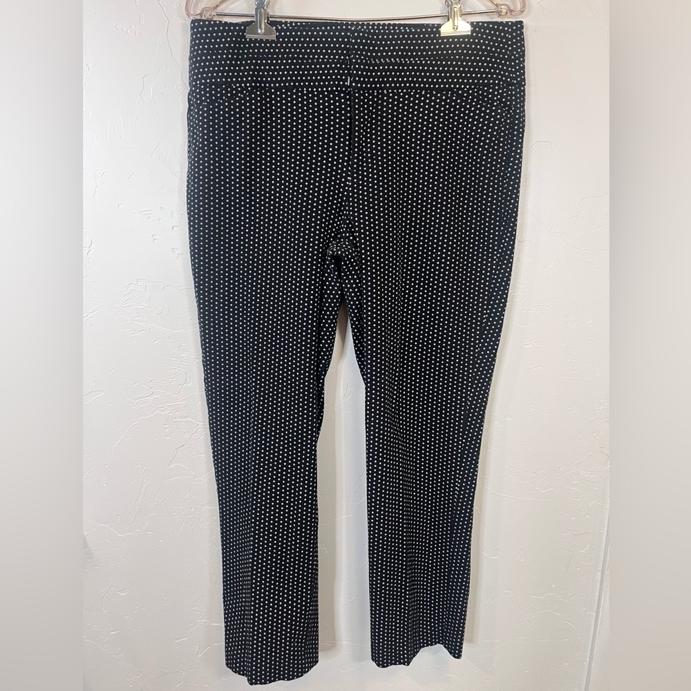 Elle Black and White Diamond Patterned Career Pants Size‎ 10 Stretchy